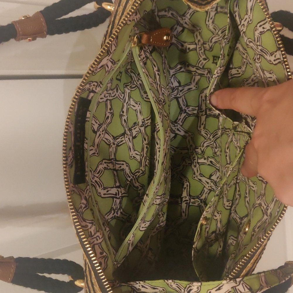 Eric Javits New YorkNautical Braid Squishee straw two tone Handbag Vintage Y2K - Picture 4 of 14